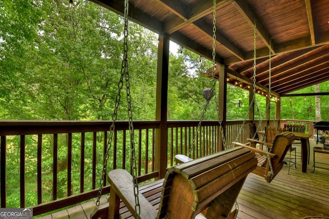 view of wooden deck