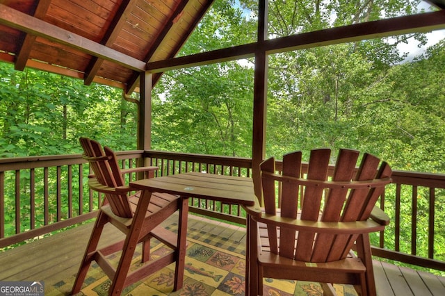 view of wooden deck