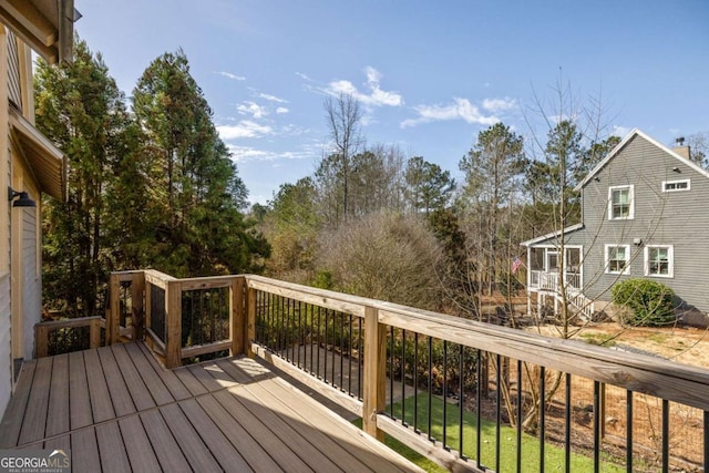 view of wooden deck