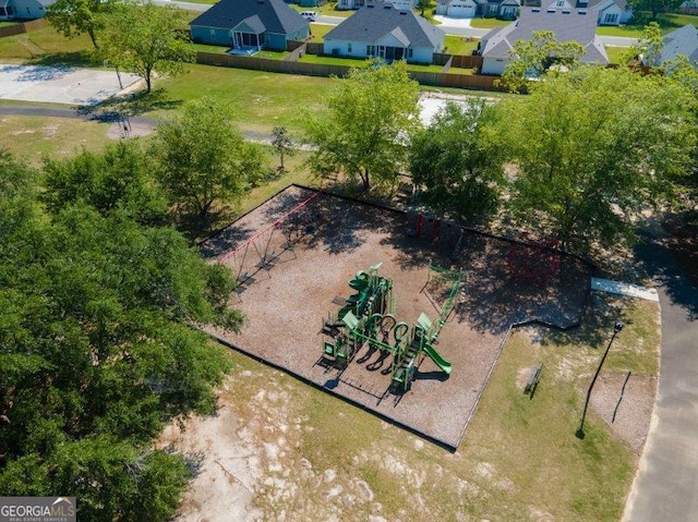 aerial view featuring a residential view