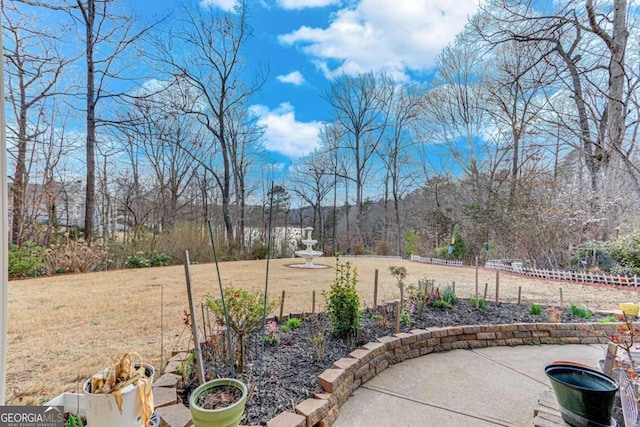 view of yard featuring fence