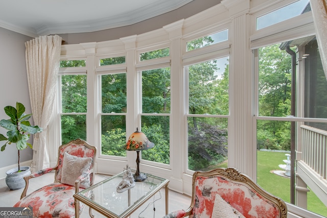 3845 Starboard Pt, Gainesville, GA 30506 - sunroom featuring healthy amount of natural light and crown molding