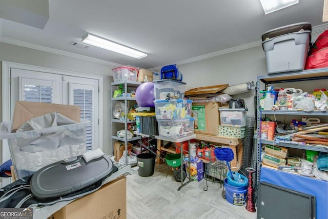 storage room featuring visible vents