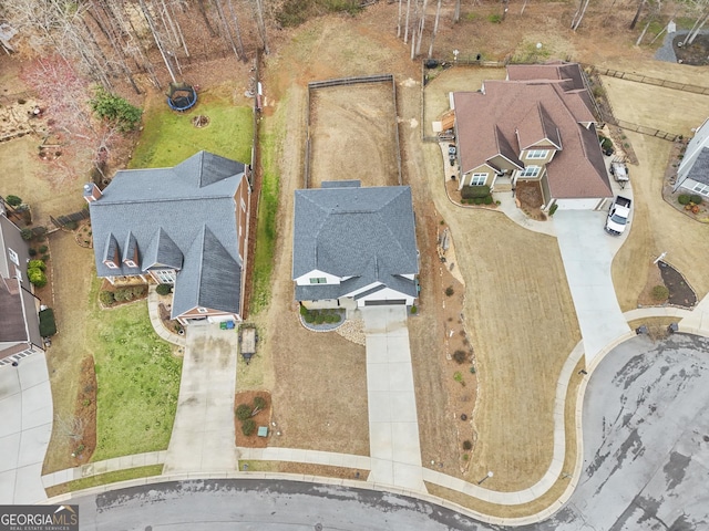 drone / aerial view with a residential view