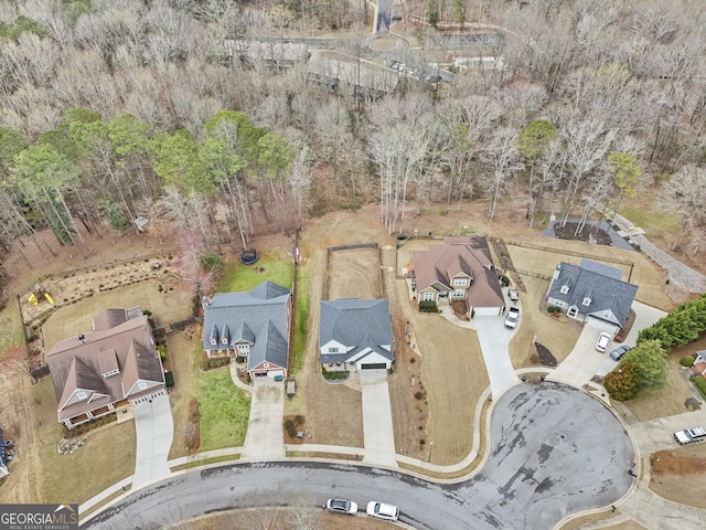 aerial view with a residential view