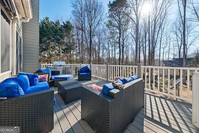 deck with outdoor lounge area