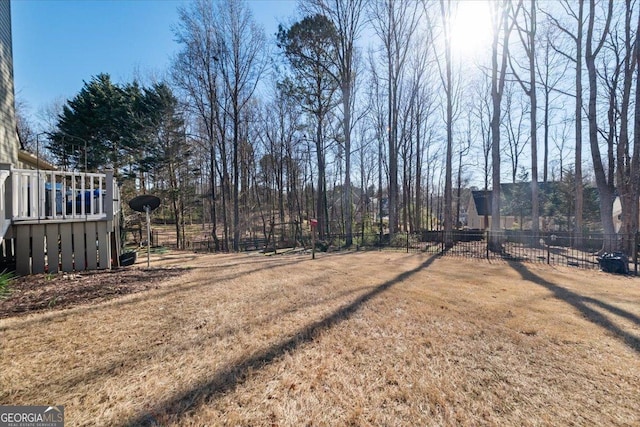 view of yard featuring fence