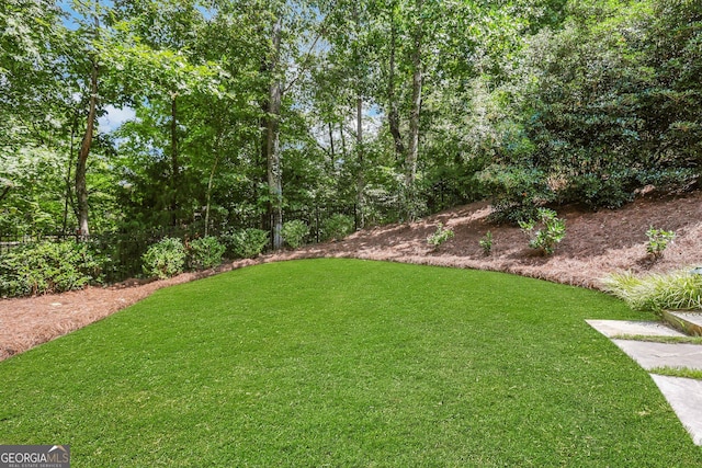 view of yard featuring fence