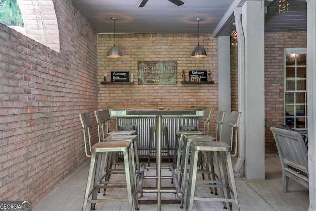 view of patio with ceiling fan