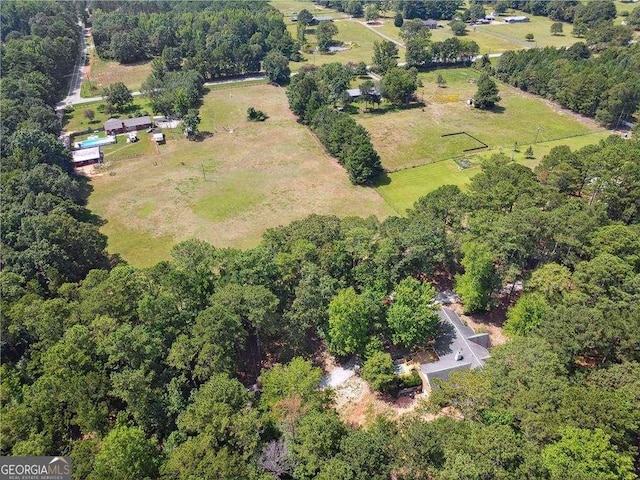 drone / aerial view featuring a rural view