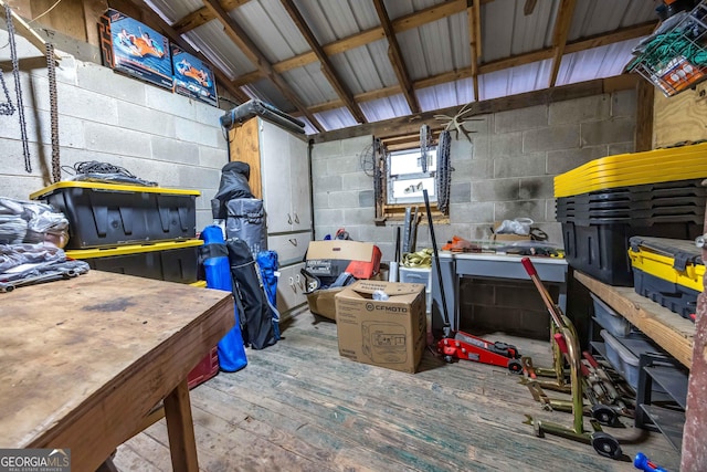 view of storage area
