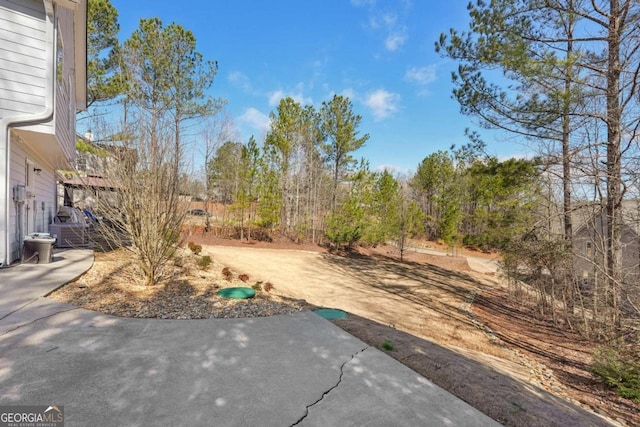 view of yard with a patio area