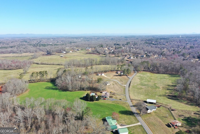 drone / aerial view featuring a rural view