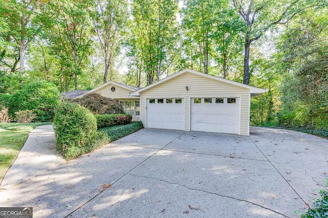 view of garage