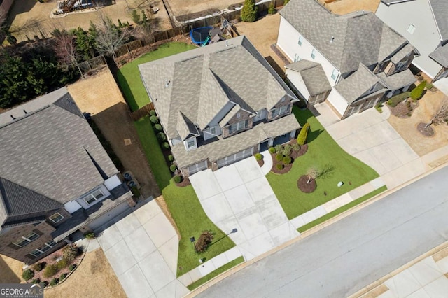 aerial view featuring a residential view