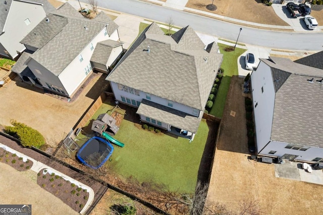 drone / aerial view with a residential view