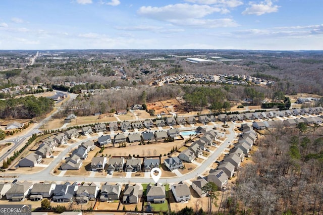 bird's eye view with a residential view