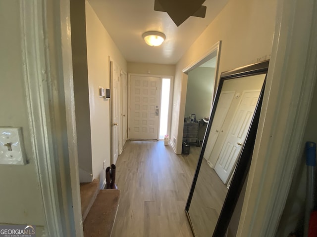 entryway featuring light wood-style flooring