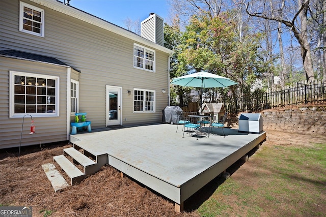 wooden deck with fence