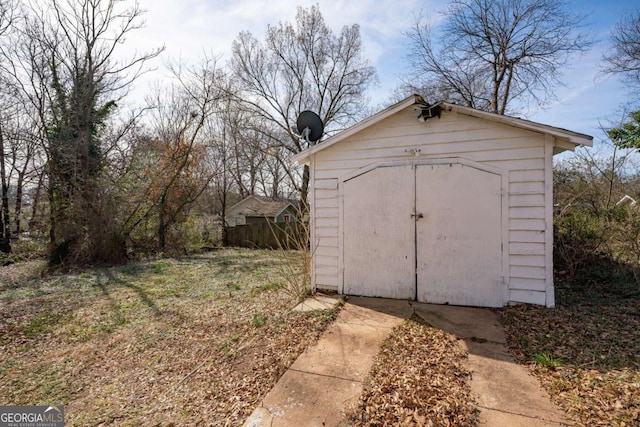 view of shed