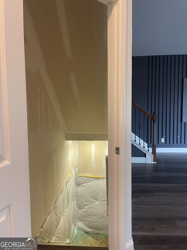 5928 Cobblestone Creek Cir, Mableton, GA 30126 - staircase with wood finished floors