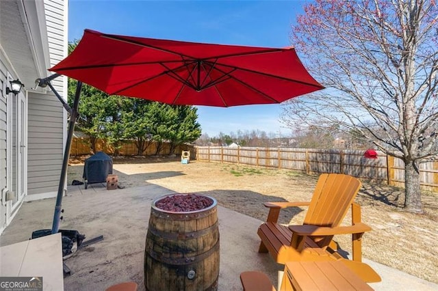 view of patio / terrace featuring a fenced backyard