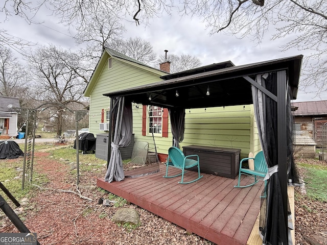 deck featuring a gazebo