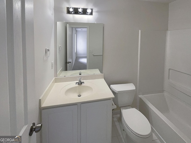 full bathroom featuring toilet and vanity