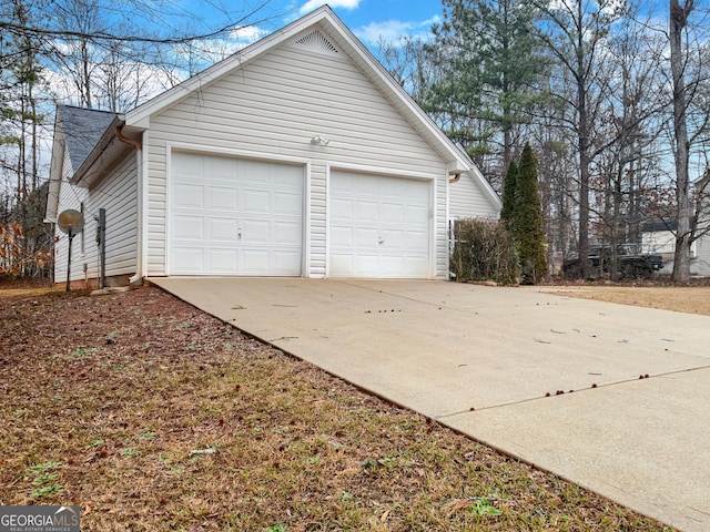 view of garage