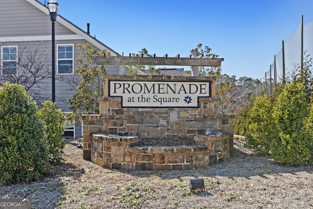 view of community sign