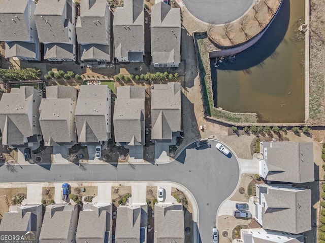 bird's eye view with a residential view