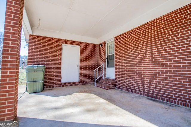 view of patio / terrace featuring entry steps