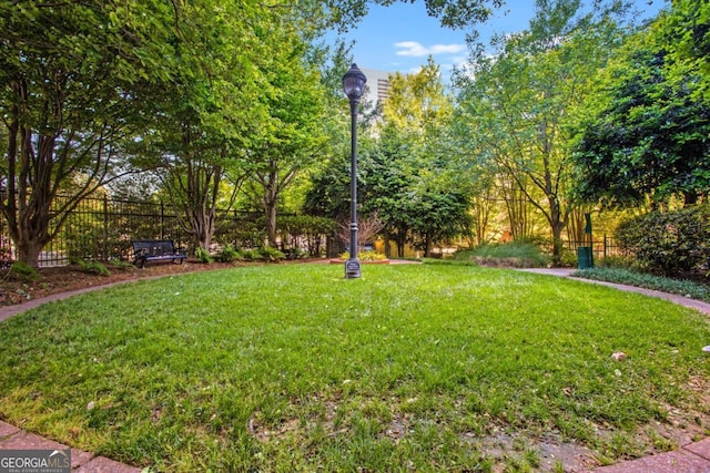 view of yard with fence