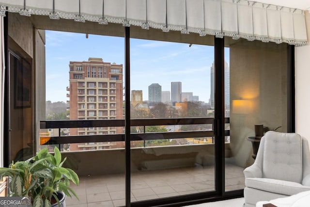 balcony with a city view