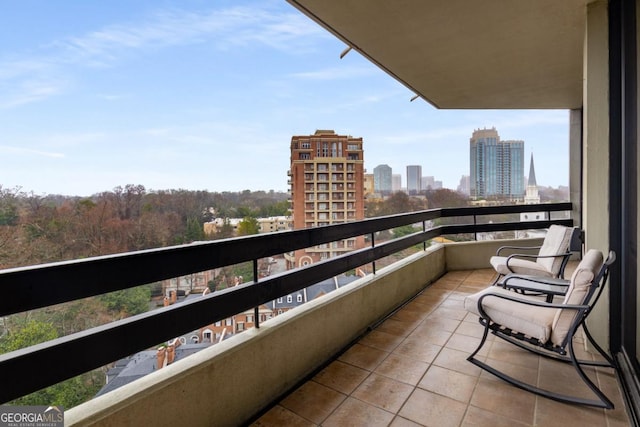 balcony with a view of city