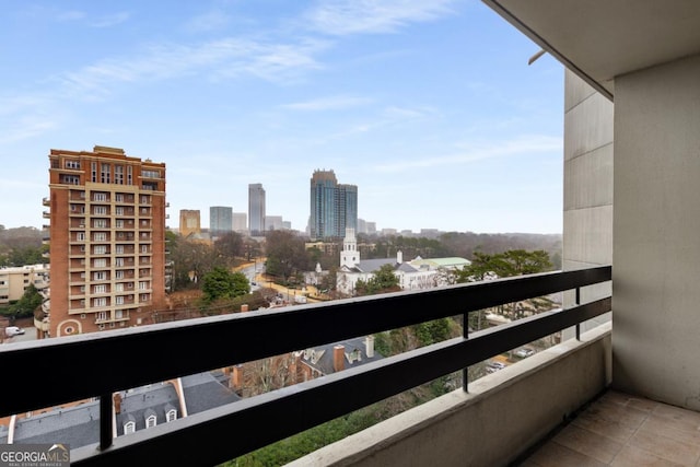 balcony with a view of city