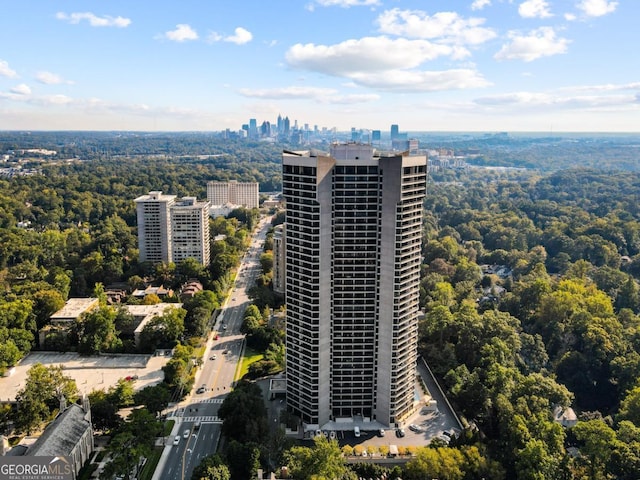 bird's eye view featuring a city view