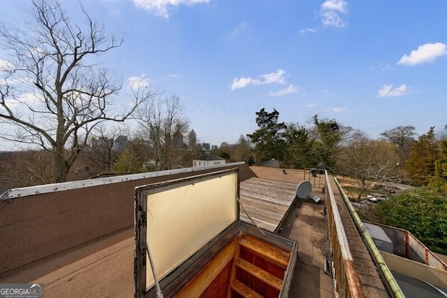 view of storm shelter