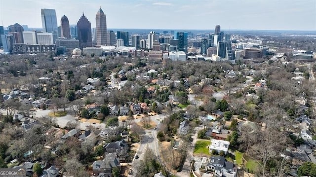 bird's eye view featuring a city view