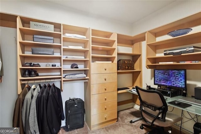 office area with carpet flooring