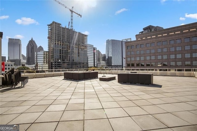 view of patio featuring a view of city