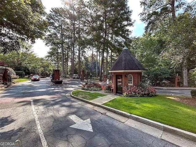 view of road with curbs