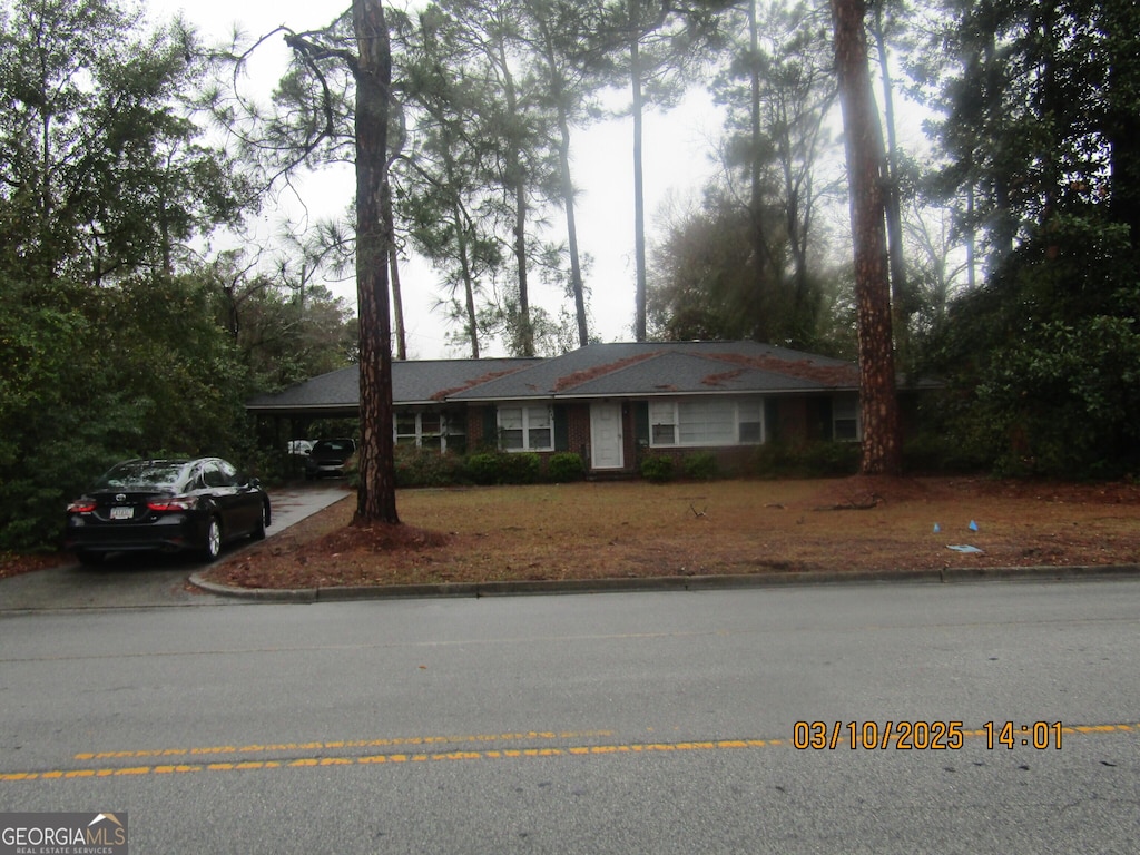 ranch-style house featuring a carport and driveway