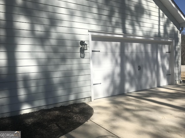 view of garage