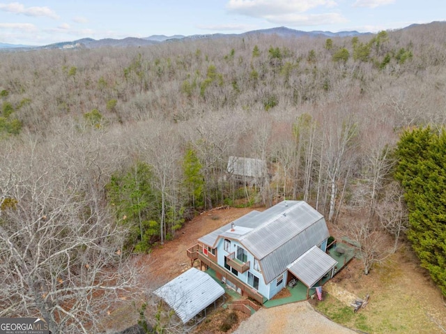 bird's eye view featuring a mountain view