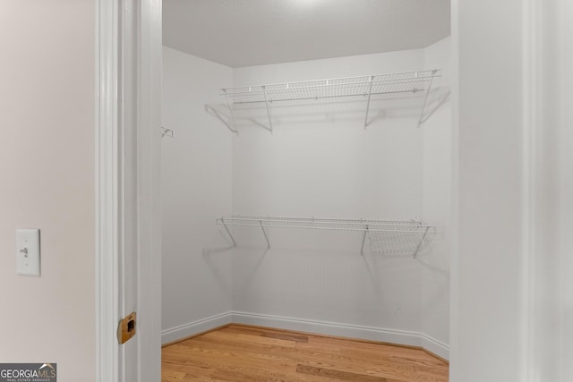 spacious closet with light wood finished floors