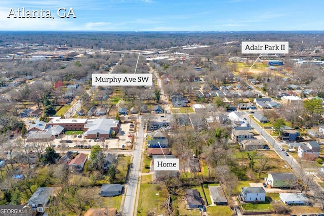 bird's eye view with a residential view