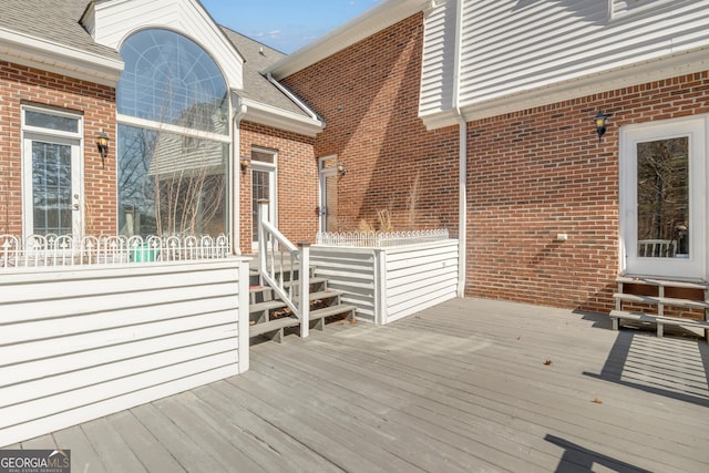 wooden terrace with entry steps