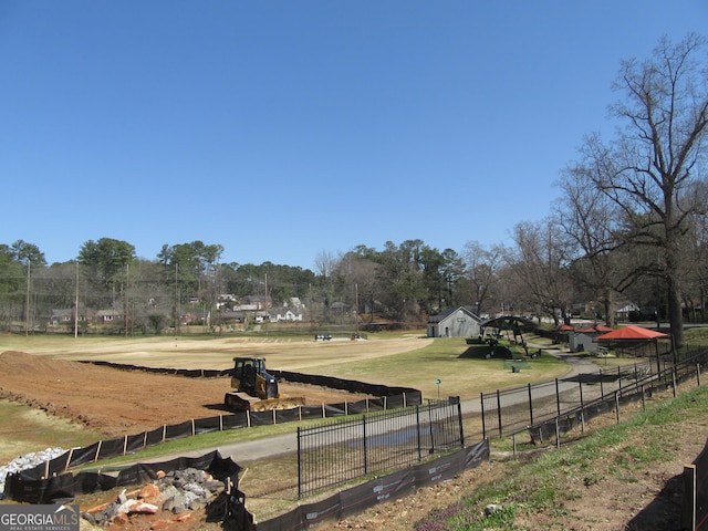 view of yard with fence