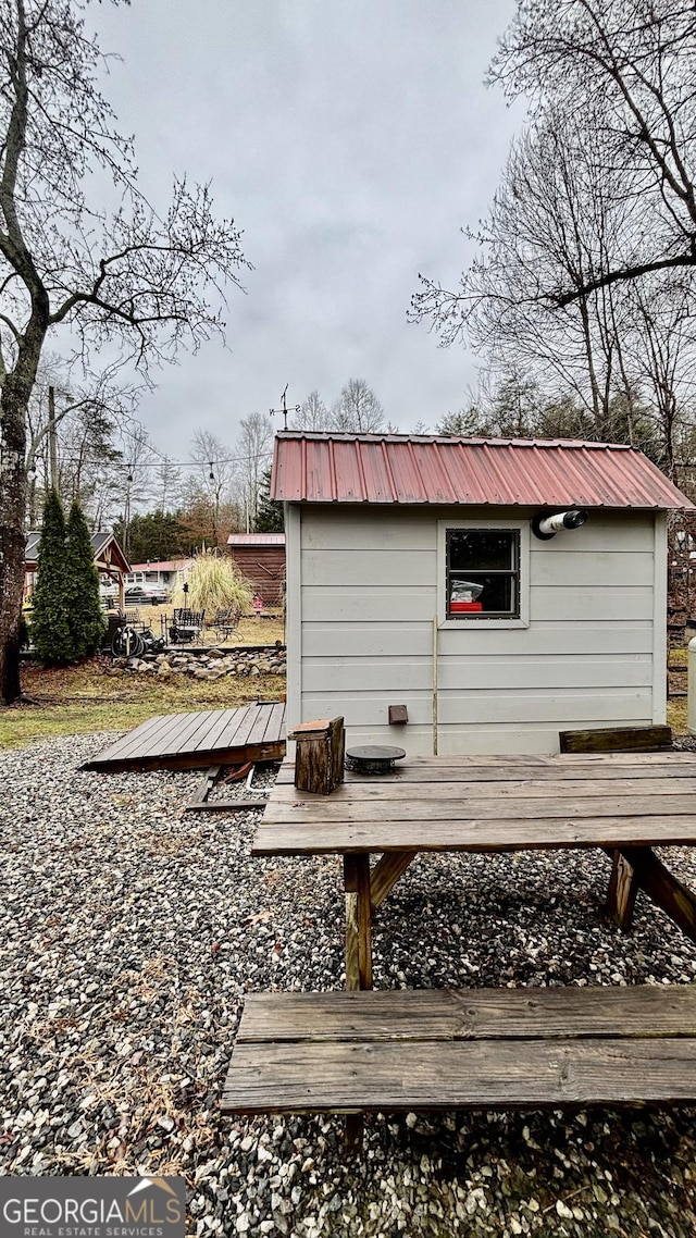 view of shed